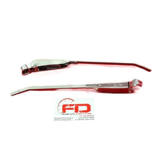 COPPIA BRACCI TERGI CRISTALLO N ACCIAIO INOX FIAT 500 F L R GIAR