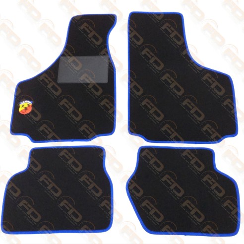 SET TAPPETI ABARTH PER 500/126 BORDO  BLU