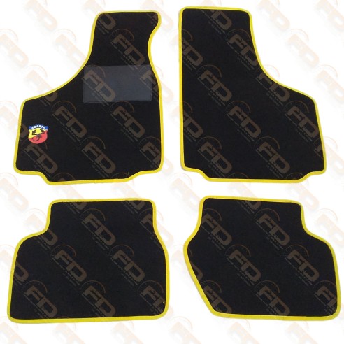 SET TAPPETI ABARTH PER 500/126 BORDO  GIALLO