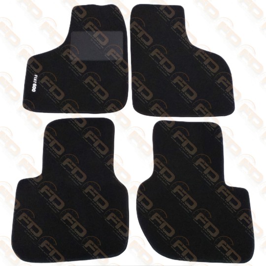 KIT TAPPETI IN MOQUETTE NERO CON BORDO NERO FIAT 600