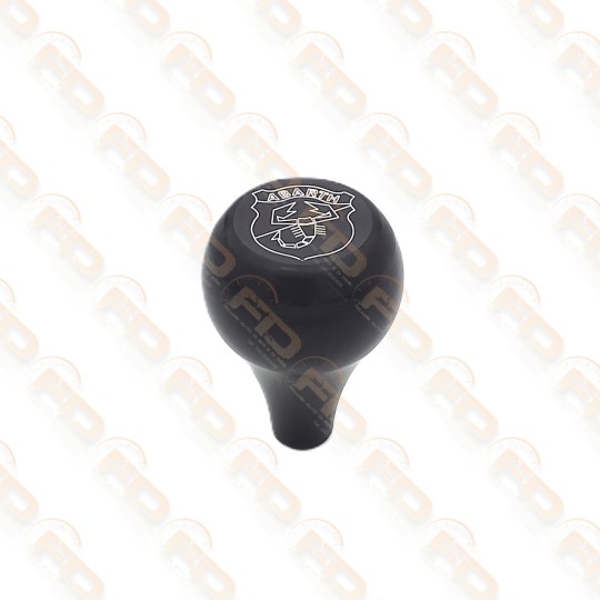 POMELLO LEVA MARCE IN METALLO NERO CON LOGO ABARTH FIAT 500