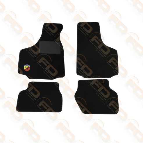 KIT TAPPETI IN MOQUETTE NERO CON BORDO NERO FIAT 500